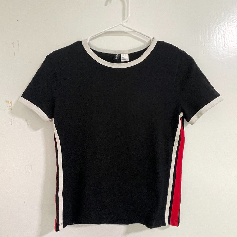 H&M Black Shirt w/ Side Stripes